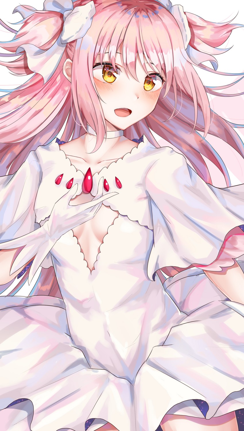 kaname madoka and ultimate madoka (mahou shoujo madoka magica) drawn by yuunamida_uyu