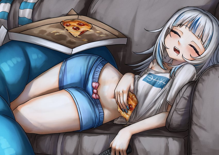 gawr gura (hololive and 1 more) drawn by superfann