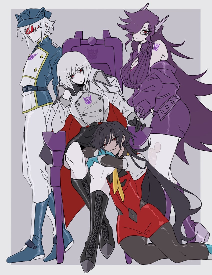 megatron, starscream, soundwave, and shockwave (transformers) drawn by 580aoi