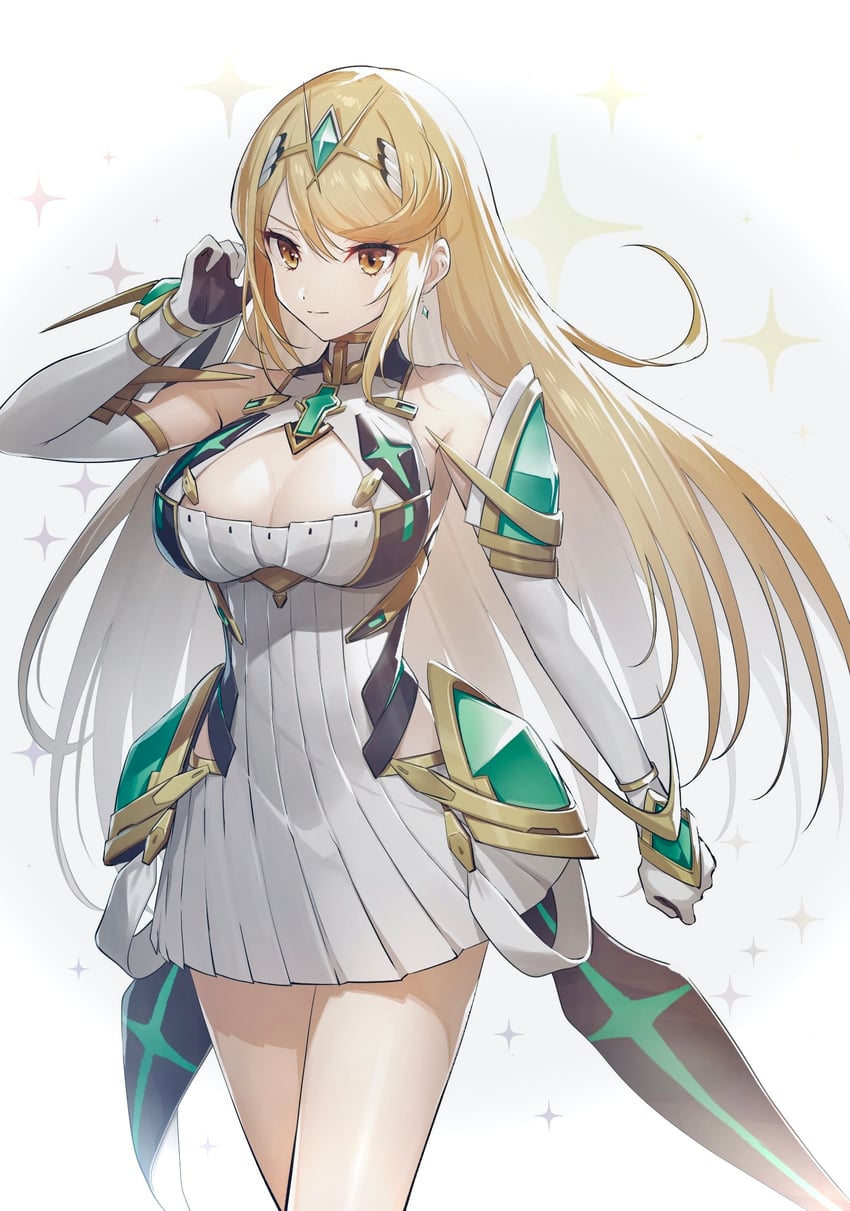 mythra (xenoblade chronicles and 1 more) drawn by green322