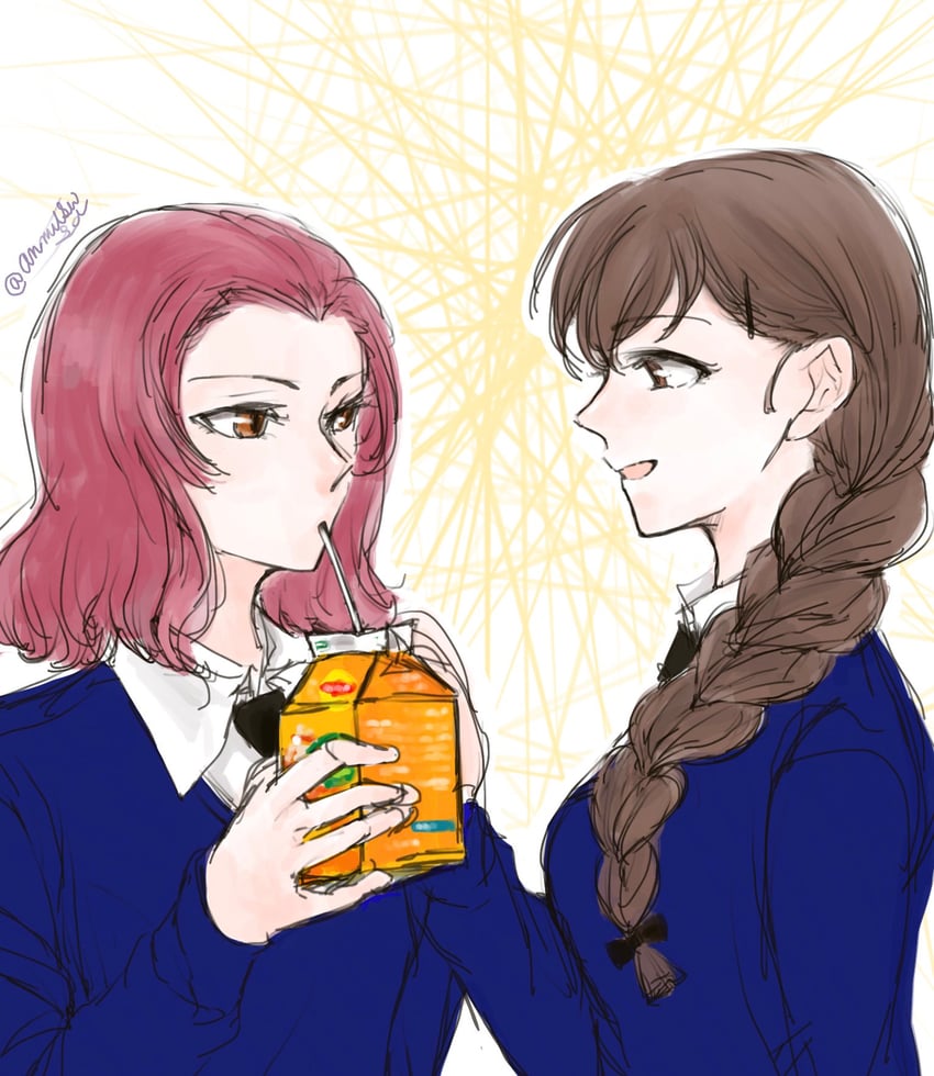 rosehip and rukuriri (girls und panzer) drawn by anmitsu_sd