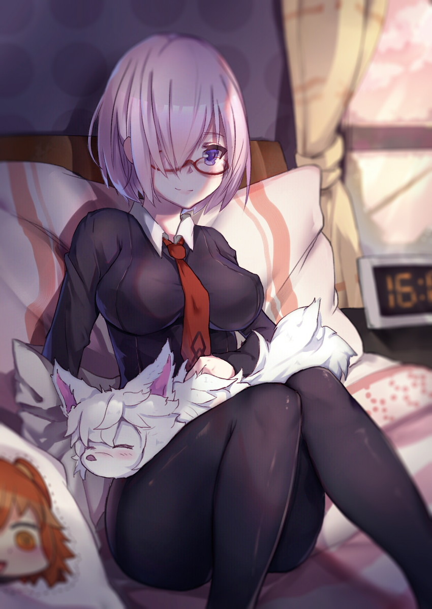mash kyrielight, fujimaru ritsuka, and fou (fate and 1 more) drawn by pantie_painting