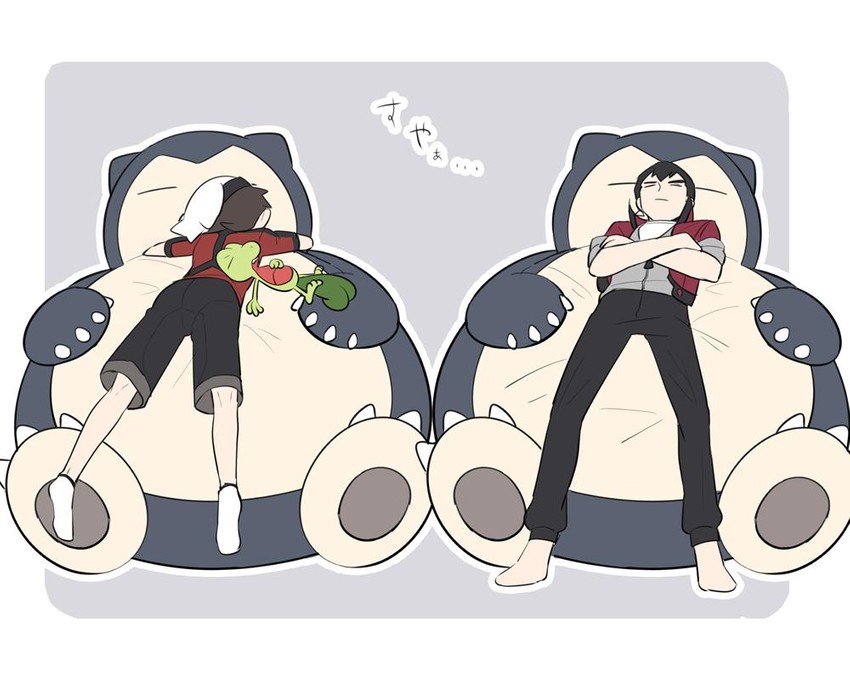 brendan, snorlax, treecko, and norman (pokemon and 1 more) drawn by maccha_(mattya_xxxx)