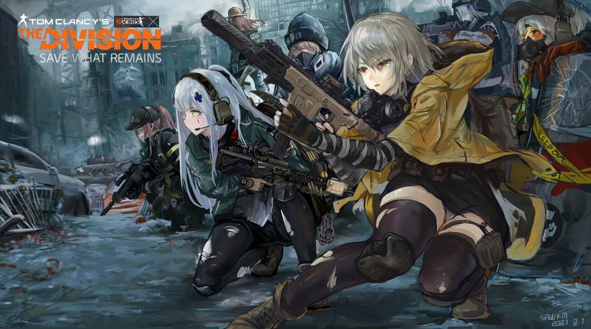 st ar-15, vector, agent 416, hk416, last man battalion, and 1 more (girls' frontline and 1 more) drawn by sawkm