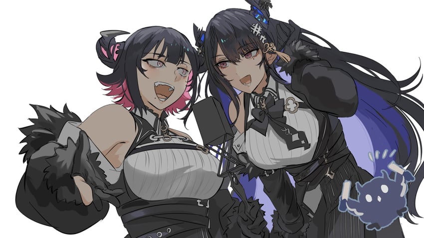 nerissa ravencroft and aradia ravencroft (hololive and 1 more) drawn by set7