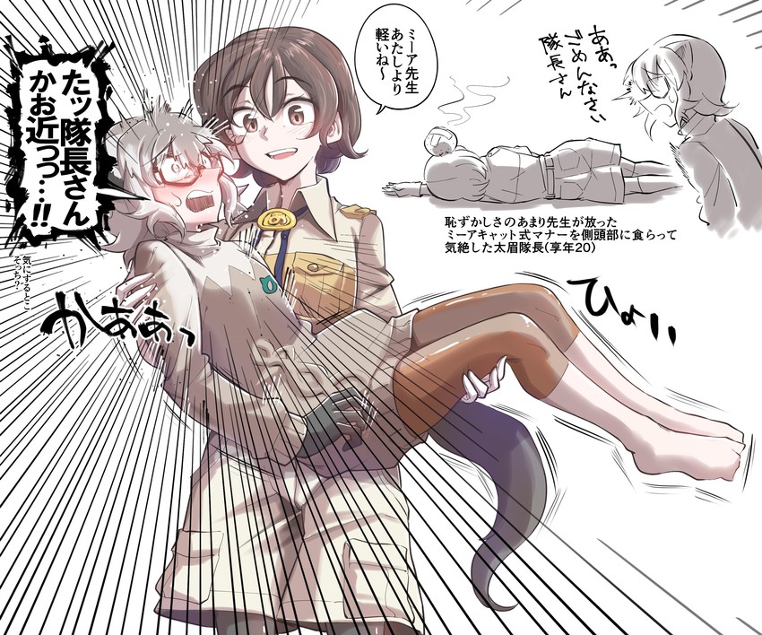 captain and meerkat (kemono friends and 1 more) drawn by gm_(ggommu)