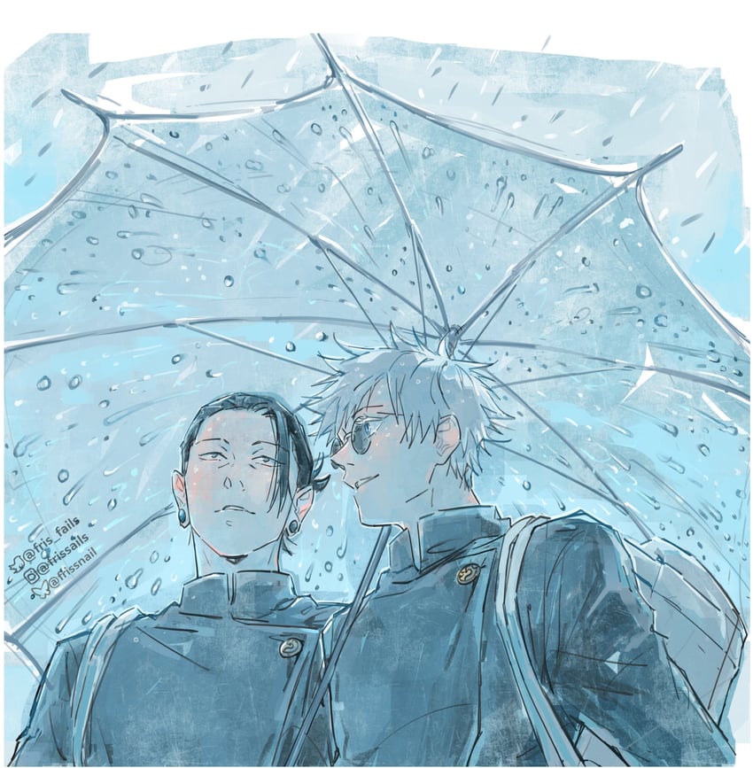 gojou satoru and getou suguru (jujutsu kaisen) drawn by fris_fails