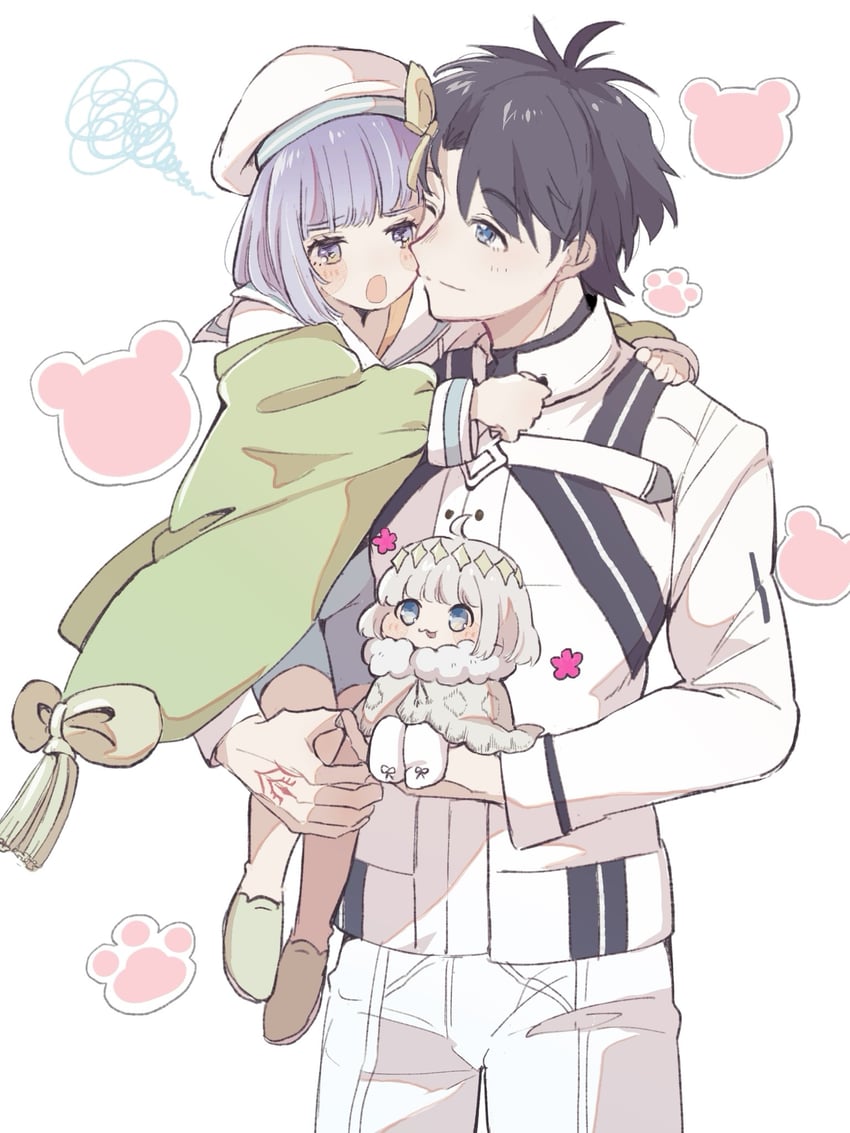 fujimaru ritsuka, oberon, and kazuradrop (fate and 1 more) drawn by yu_(yyy6_y1_yy7)