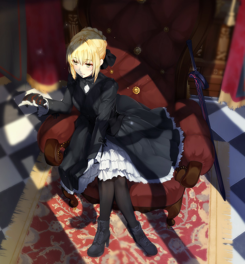 artoria pendragon and saber alter (fate and 1 more) drawn by grandgua