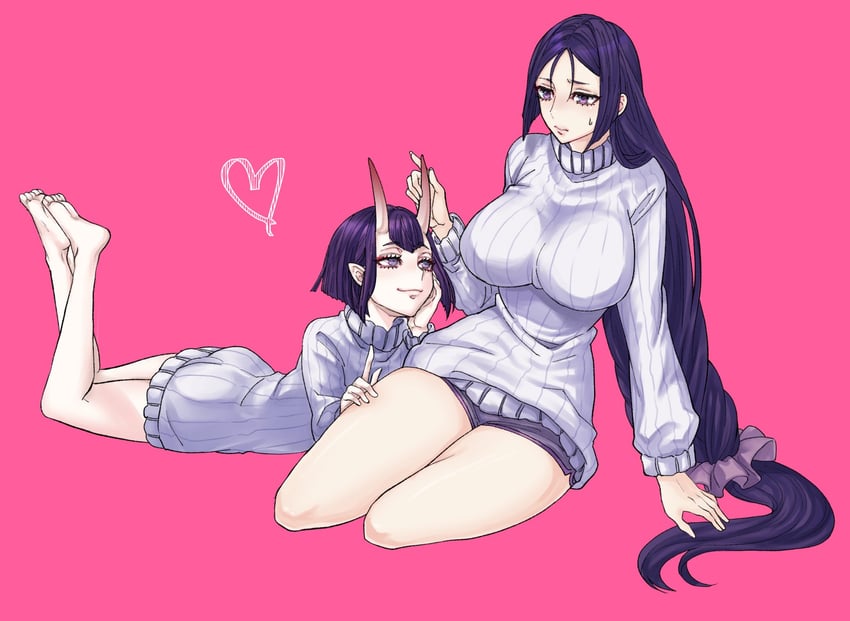 shuten douji and minamoto no raikou (fate and 1 more) drawn by onikudaisuki_x