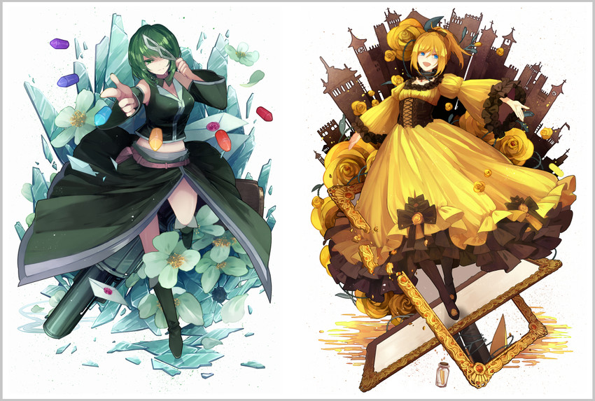 kagamine rin, gumi, riliane lucifen d'autriche, and nemesis sudou (vocaloid and 5 more) drawn by lyodi