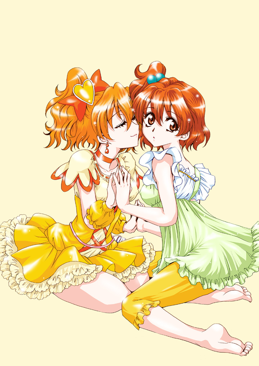 yamabuki inori and cure pine (precure and 1 more) drawn by yatengetsu