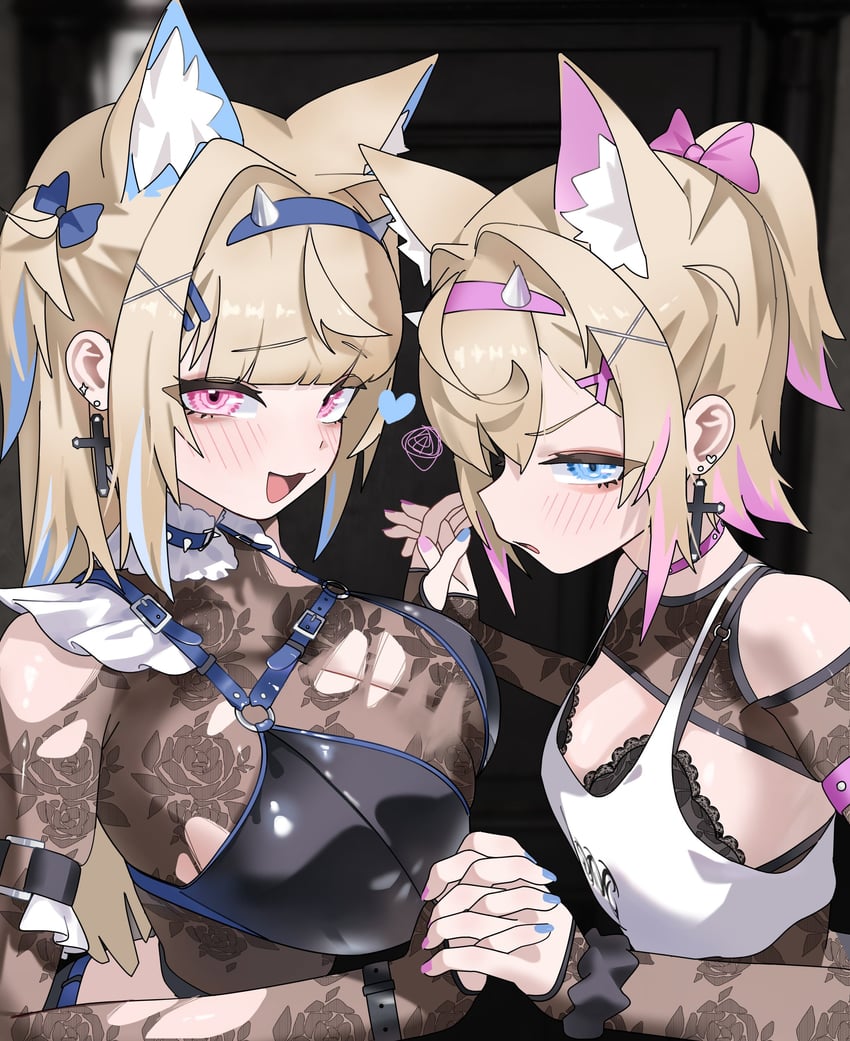 fuwawa abyssgard and mococo abyssgard (hololive and 1 more) drawn by gurumie