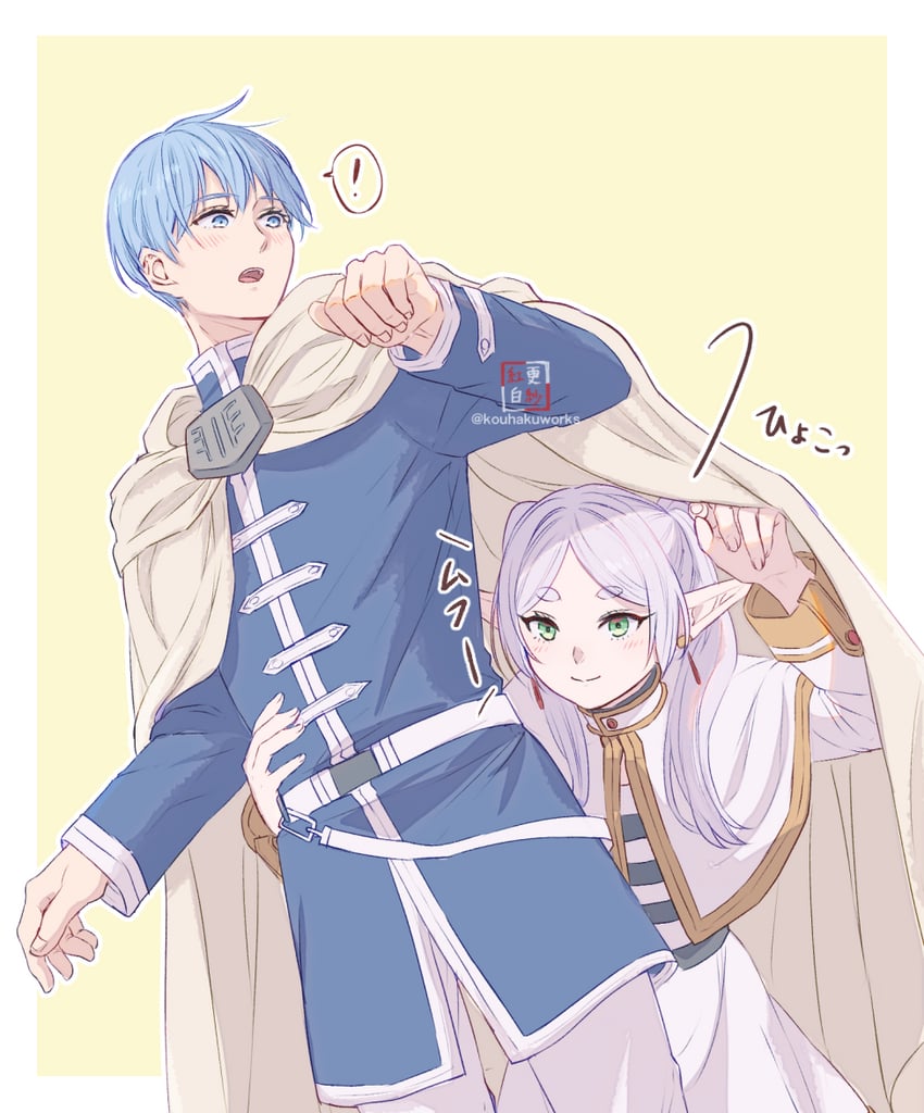 frieren and himmel (sousou no frieren) drawn by sarasa_kouhaku