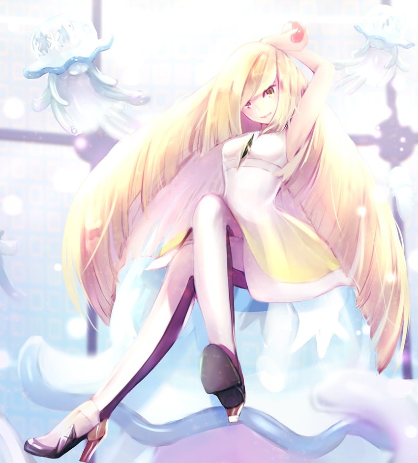 lusamine and nihilego (pokemon and 1 more) drawn by dolce_(dolsuke)
