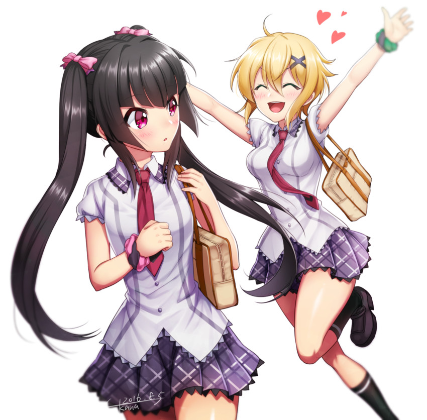 akatsuki kirika and tsukuyomi shirabe (senki zesshou symphogear) drawn by chino_ukana