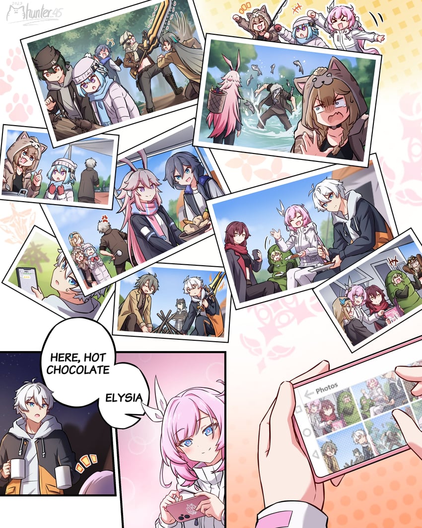 elysia, fu hua, yae sakura, mobius, aponia, and 8 more (honkai and 1 more) drawn by mhunter_45