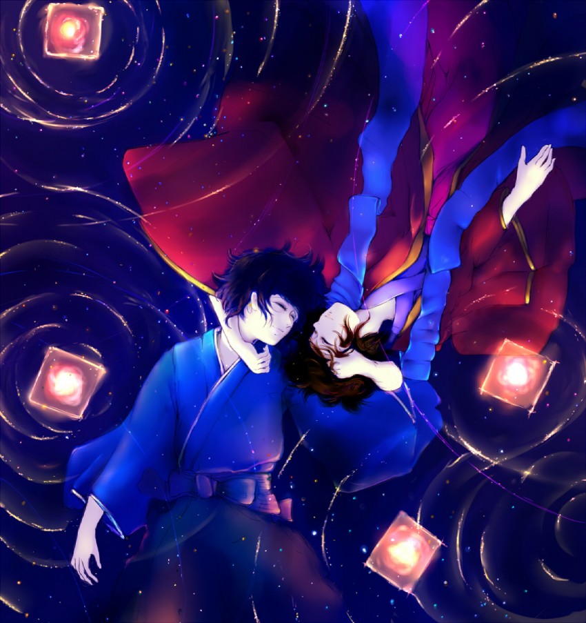 kaito and meiko (vocaloid) drawn by konpasu