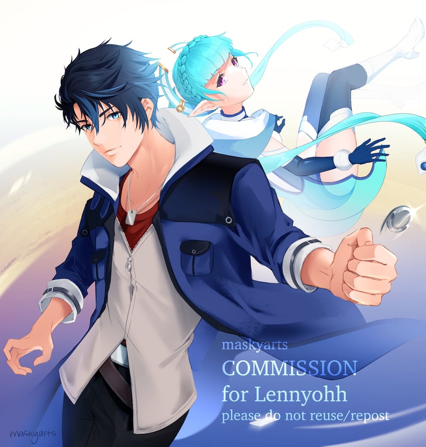 van arkride and mare (eiyuu densetsu and 1 more) drawn by maskyarts