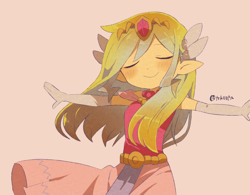 princess zelda and toon zelda (the legend of zelda and 2 more) drawn by tokuura