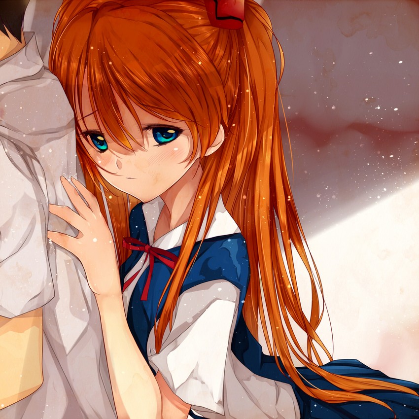 souryuu asuka langley and ikari shinji (neon genesis evangelion) drawn by modern_afro