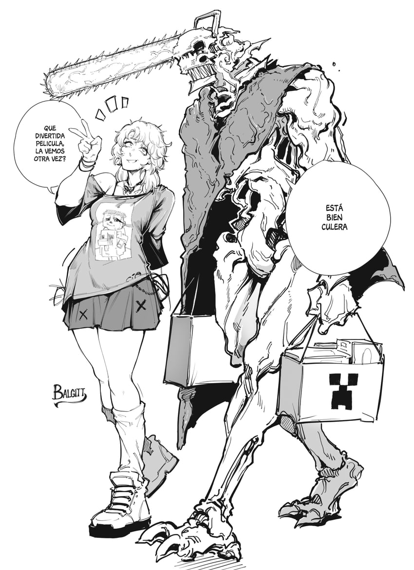 famine devil and fake chainsaw man (chainsaw man and 1 more) drawn by victorbalgitt