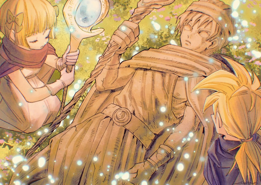 hero, hero's daughter, and hero's son (dragon quest and 1 more) drawn by mouyi