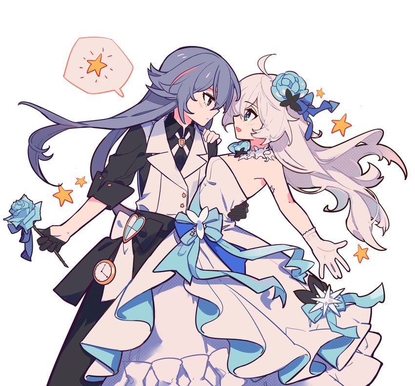 kiana kaslana and fu hua (honkai and 1 more) drawn by meadow_(morphinecaca)