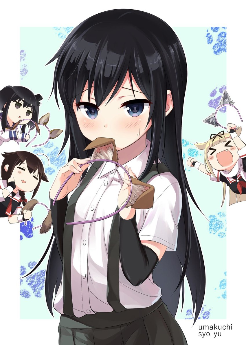 shigure, yuudachi, shigure kai ni, yuudachi kai ni, asashio, and 1 more (kantai collection) drawn by umakuchi_shouyu