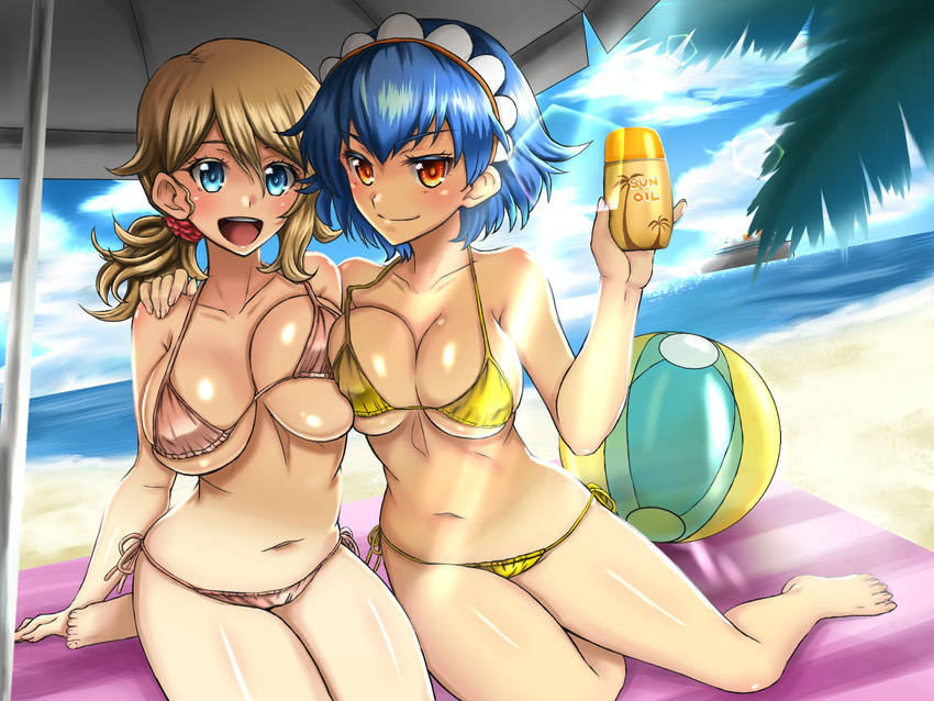 serena and miette (pokemon and 1 more) drawn by takecha