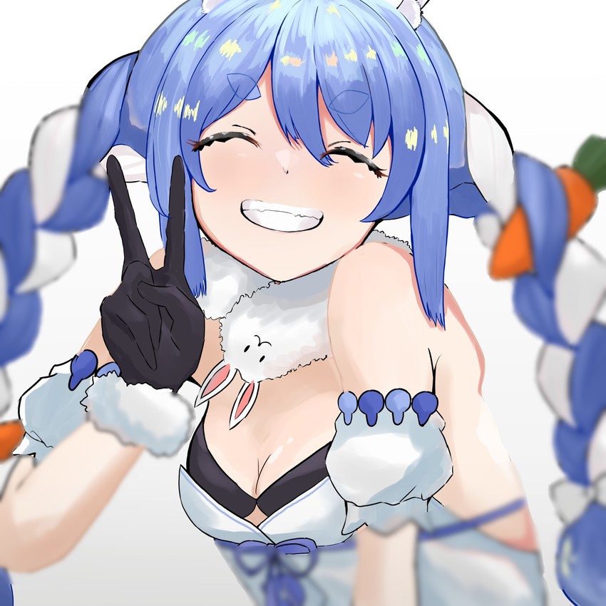 usada pekora and don-chan (hololive) drawn by little_strobe