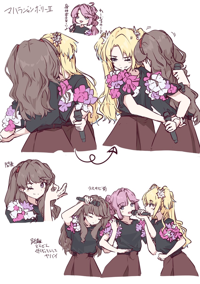 fujishima megumi, osawa rurino, and anyoji hime (love live! and 1 more) drawn by sio_pasta