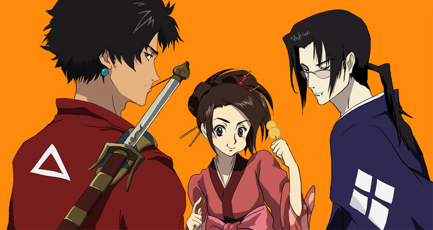 fuu, mugen, and jinnosuke (samurai champloo) drawn by blue_clover