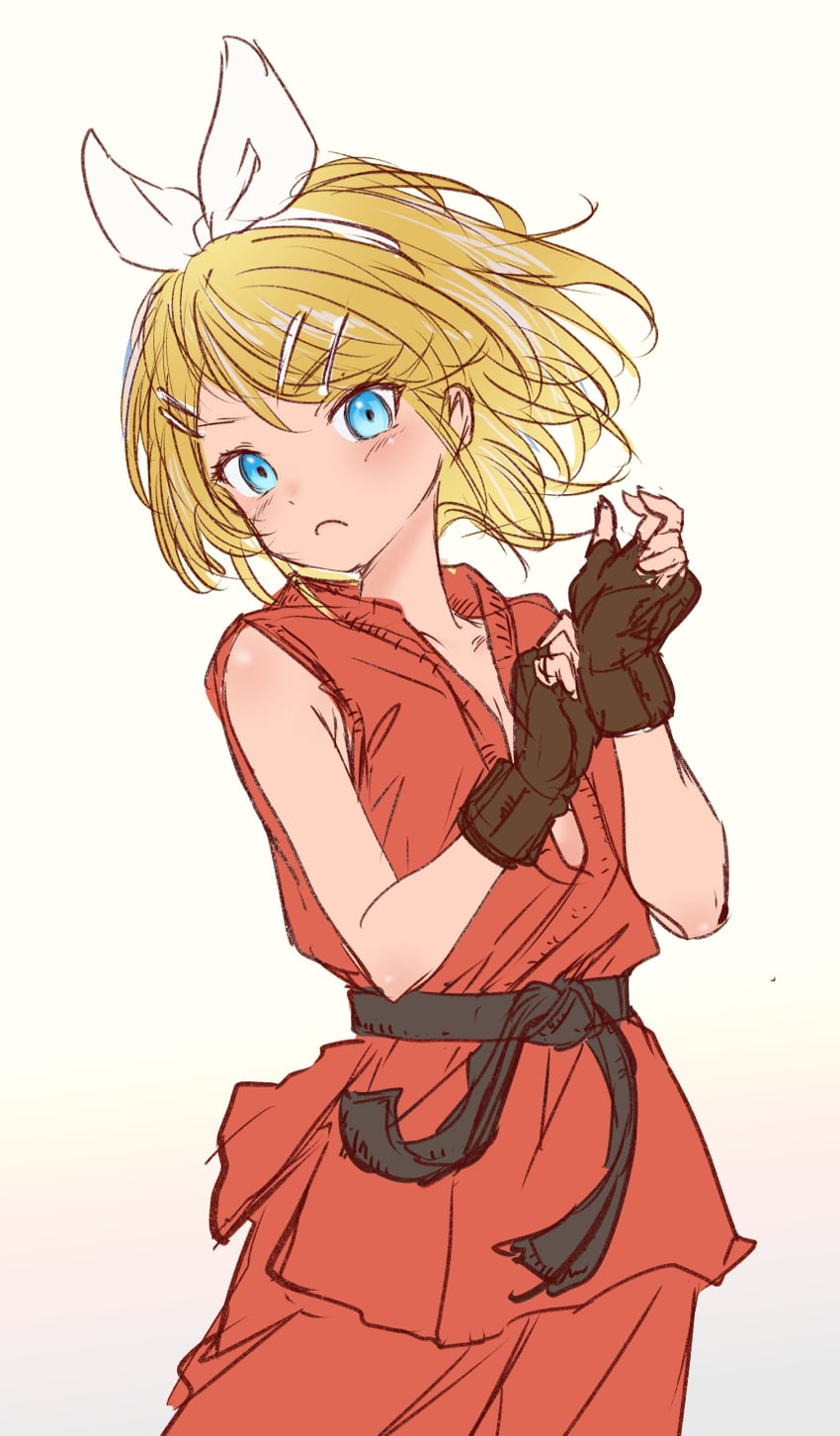 kagamine rin and ken masters (vocaloid and 1 more) drawn by yukihane_(snowowl515)