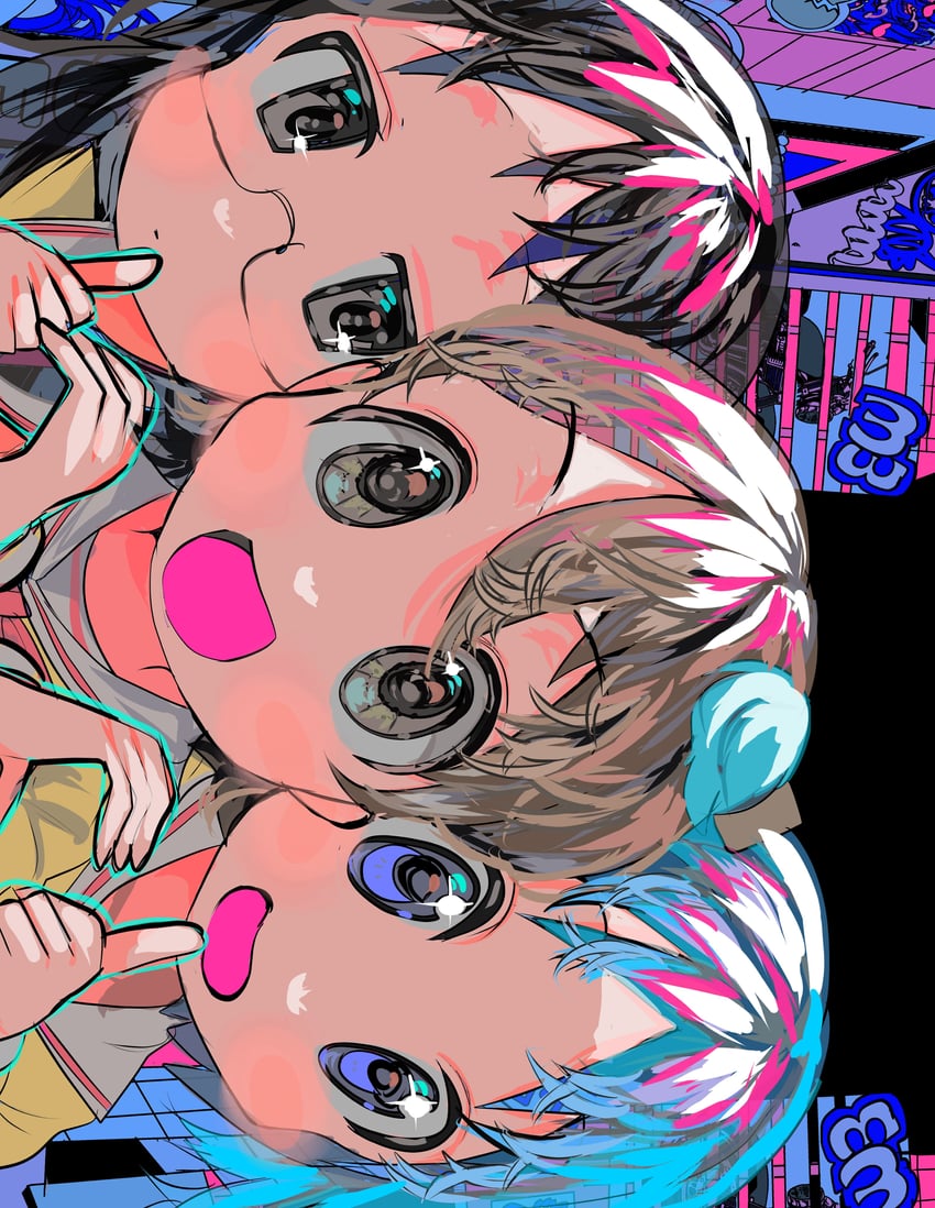 naganohara mio, aioi yuuko, and minakami mai (nichijou) drawn by momae_mac