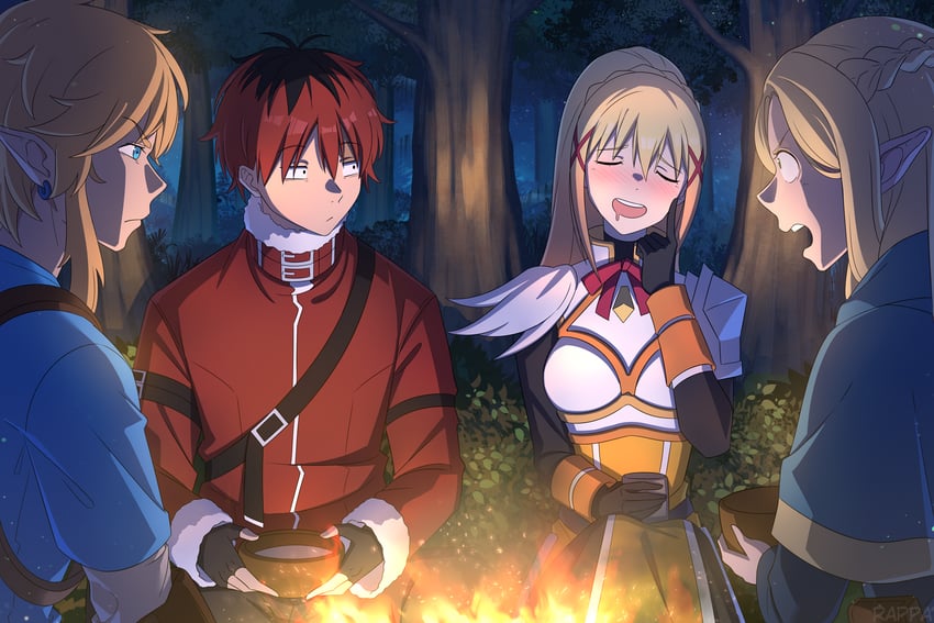 link, marcille donato, darkness, and stark (the legend of zelda and 4 more) drawn by rappa_(sirrappa)
