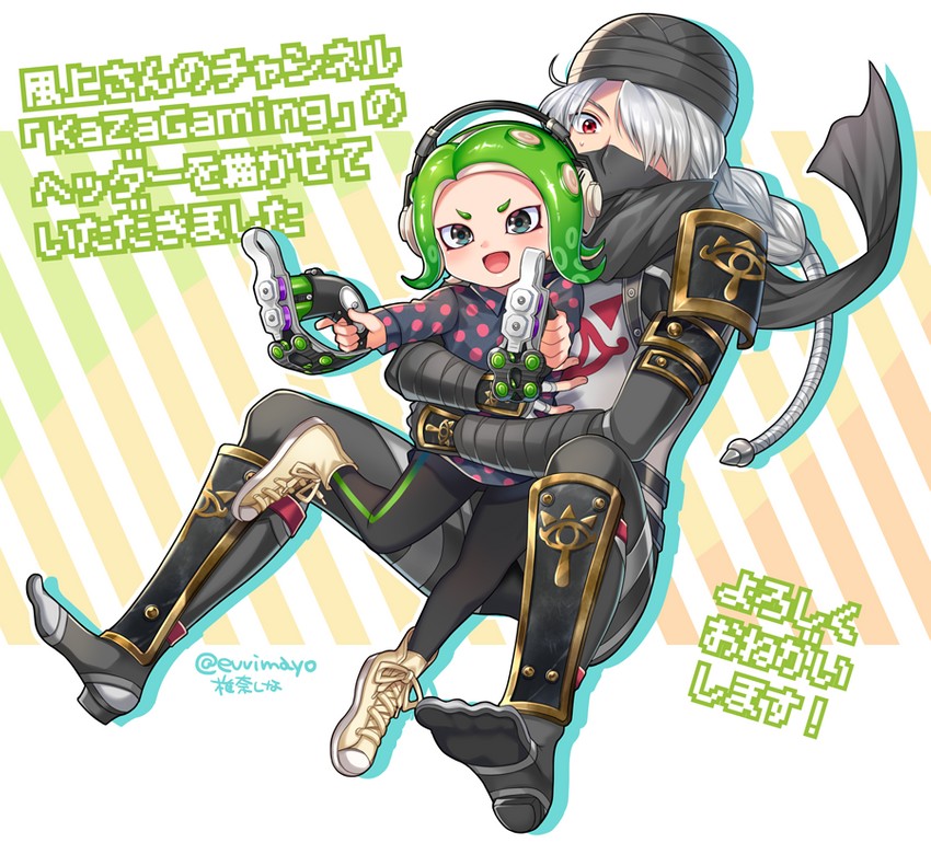 octoling player character, octoling girl, and sheik (the legend of zelda and 5 more) drawn by shina_shina