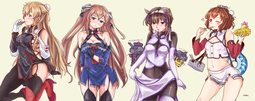 yukikaze, murasame, hatsuzuki, johnston, murasame kai ni, and 1 more (kantai collection) drawn by thrux