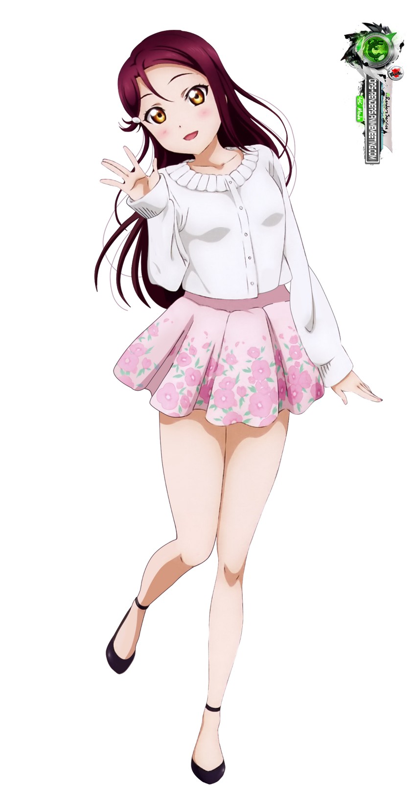 sakurauchi riko (love live! and 1 more) drawn by ors_anime_renders