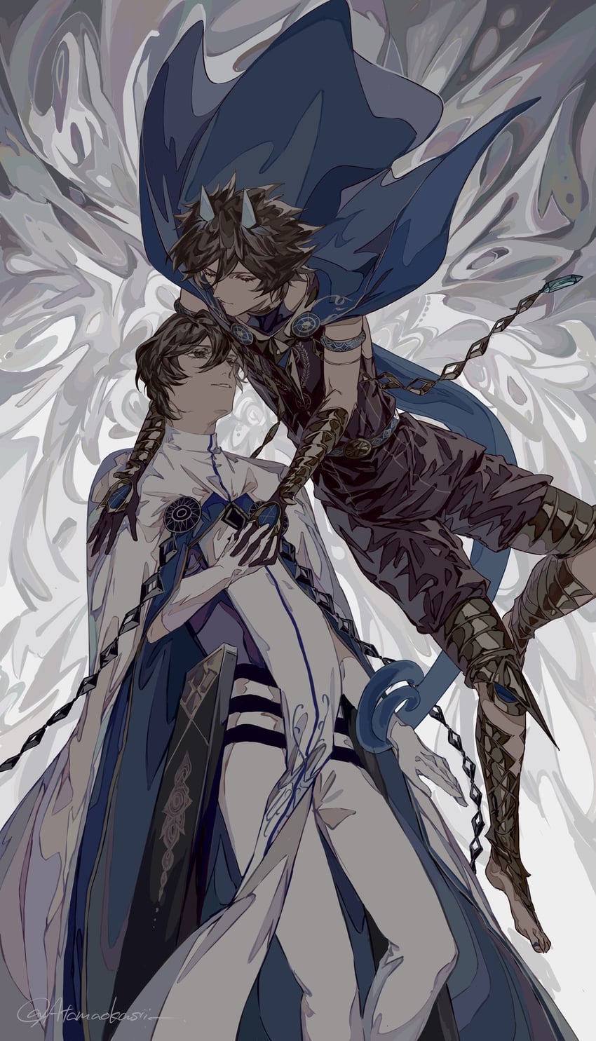 arjuna and arjuna alter (fate and 1 more) drawn by ruki_atamaokasii