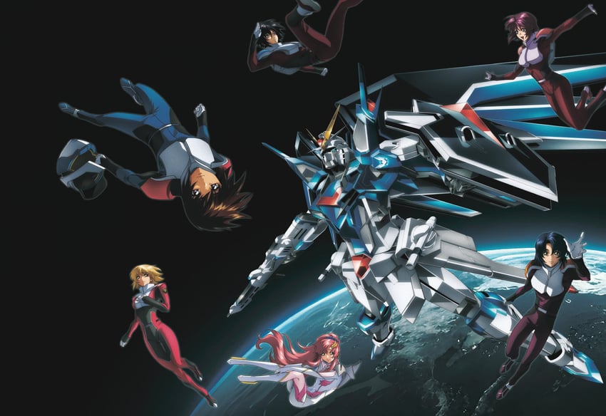 cagalli yula athha, athrun zala, lacus clyne, lunamaria hawke, kira yamato, and 2 more (gundam and 2 more)