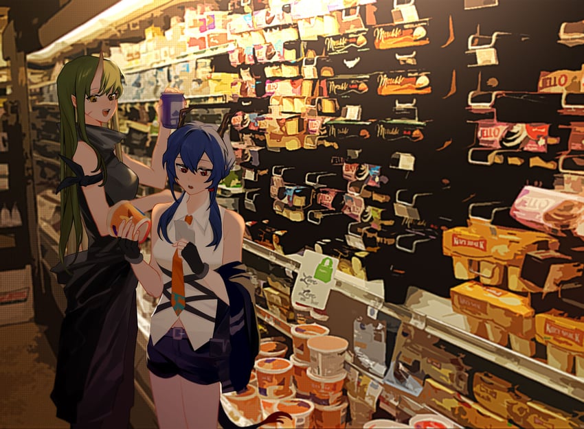 ch'en and hoshiguma (arknights) drawn by ting_(machi_nakahara)