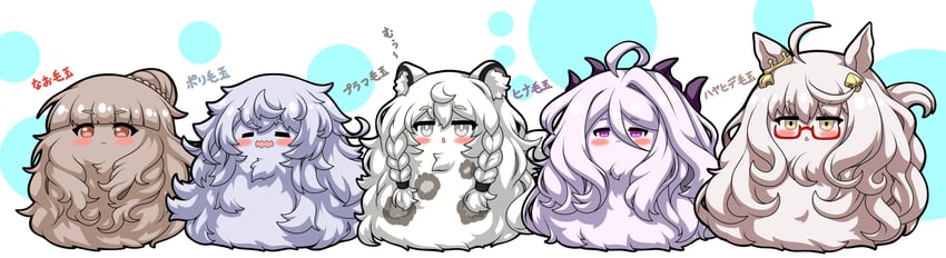 hina, kamiya nao, biwa hayahide, pramanix, and poli (blue archive and 5 more) drawn by kurukurumagical