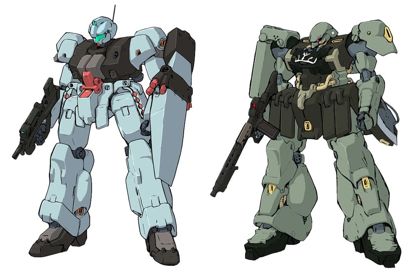 jegan, geara doga, and geara zulu (original and 3 more) drawn by tessaku_ro