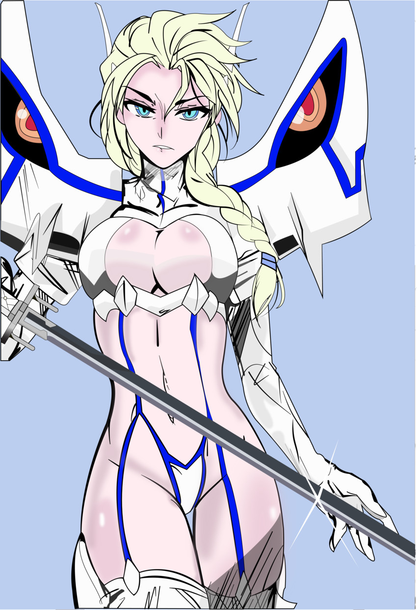 kiryuuin satsuki, junketsu, and elsa (kill la kill and 1 more) drawn by kago-tan and muguno