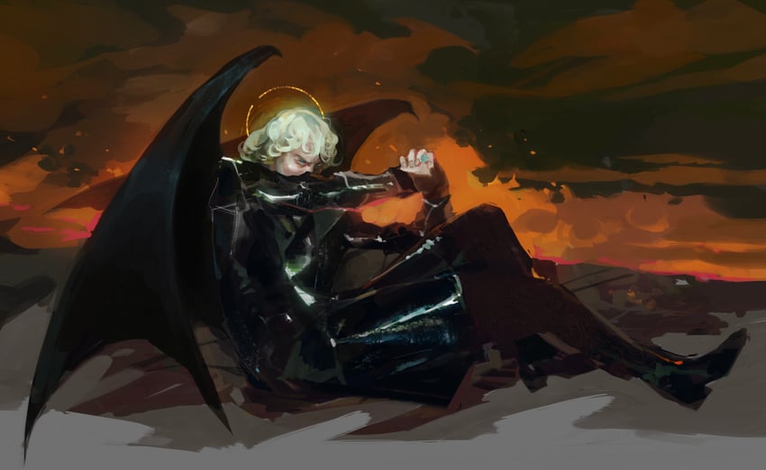 lucifer morningstar (the fallen angel and 1 more) drawn by jay_(inkeyjay)
