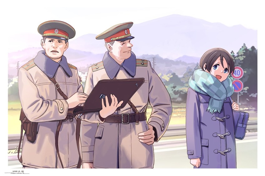 saitou ena (real life and 1 more) drawn by horikou