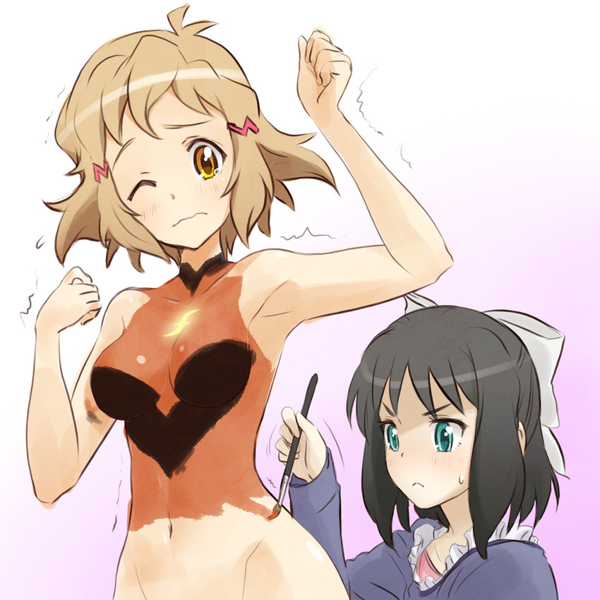 tachibana hibiki and kohinata miku (senki zesshou symphogear) drawn by unyon