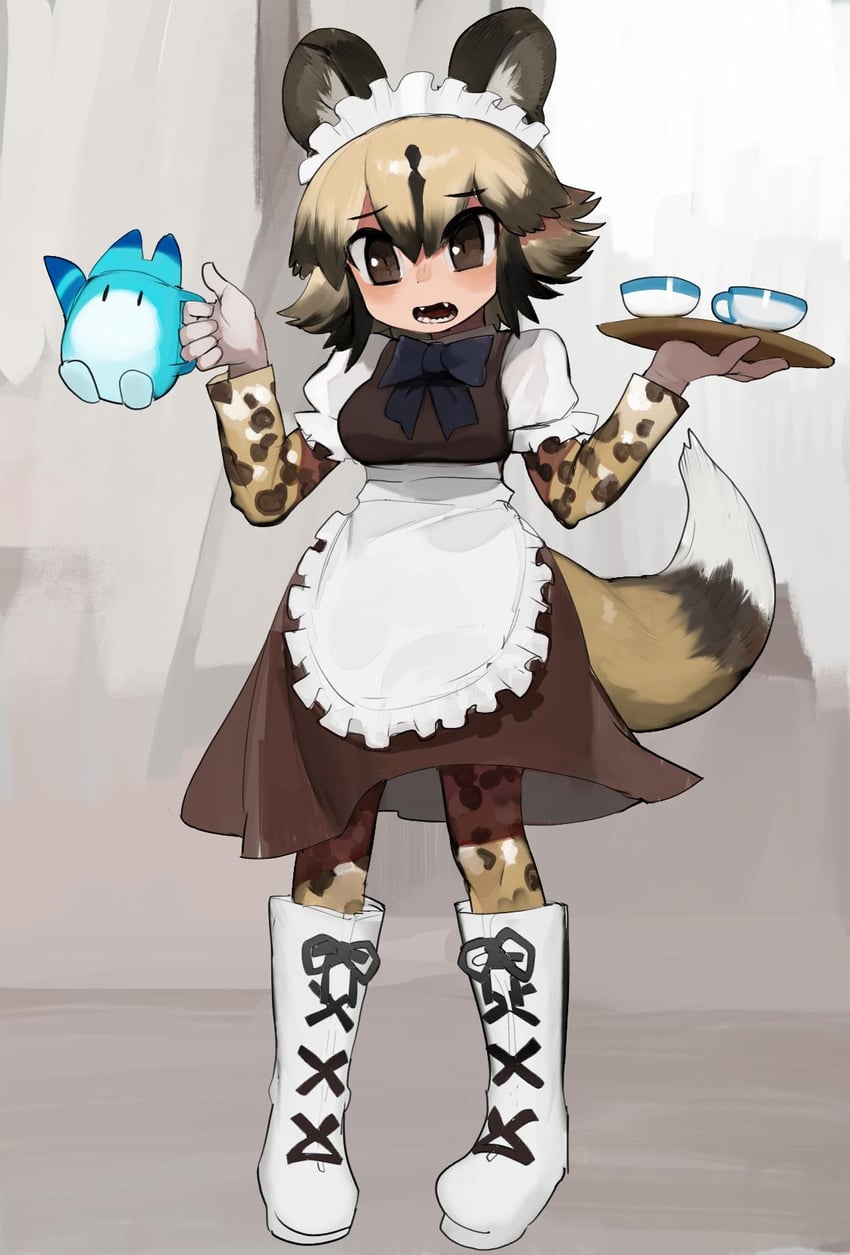 lucky beast and african wild dog (kemono friends) drawn by raichiyo