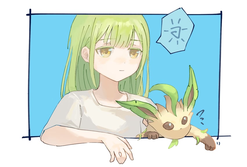 wakaba mutsumi and leafeon (pokemon and 2 more) drawn by talcat